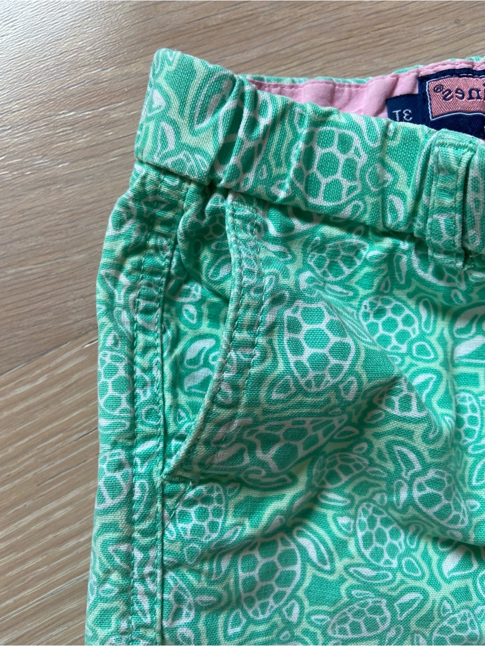 Vineyard Vines Mint Green Turtle-Print Kids Shorts 3T